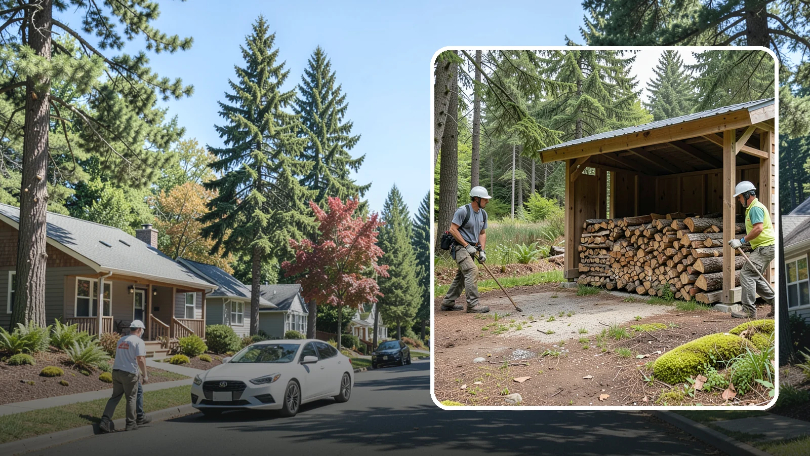 Woodshed Loading in Orting, Pierce County, WA - We deliver and neatly load your woodshed so it is packed for maximum airflow and easy access all winter.