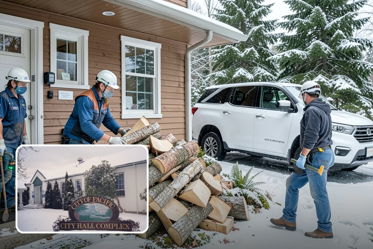 Woodshed Loading in Pacific, King County, WA - Packs the shed for airflow, not just volume