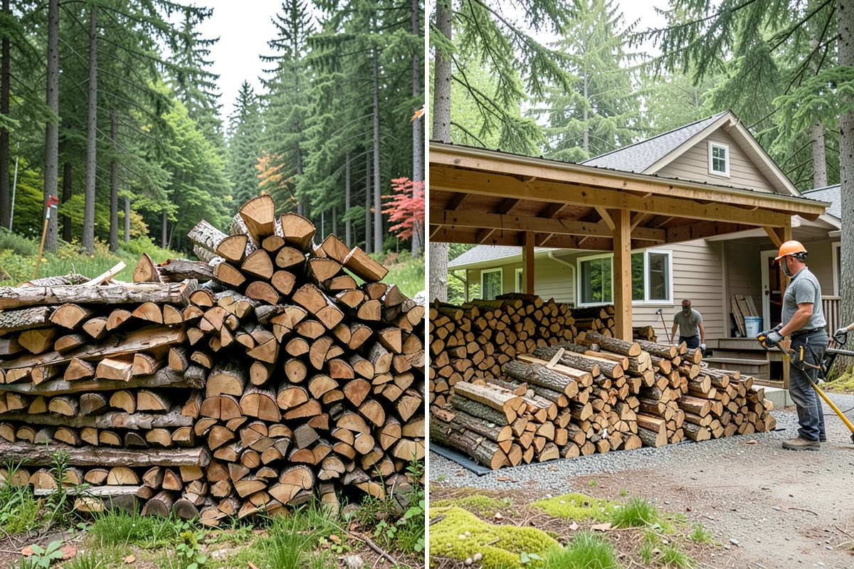 Woodshed Loading in Pacific, King County, WA - Deliver the ordered volume to your shed
