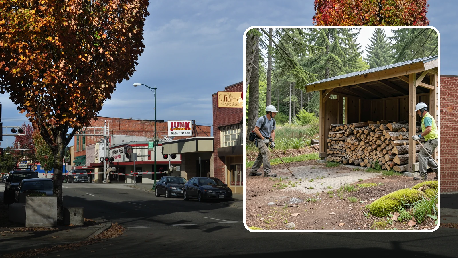 Woodshed Loading in Puyallup, Pierce County, WA - We deliver and neatly load your woodshed so it is packed for maximum airflow and easy access all winter.