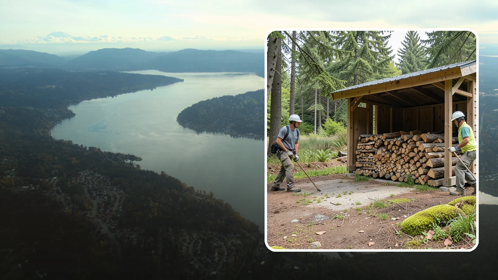 Woodshed Loading in Sammamish, King County, WA - We deliver and neatly load your woodshed so it is packed for maximum airflow and easy access all winter.