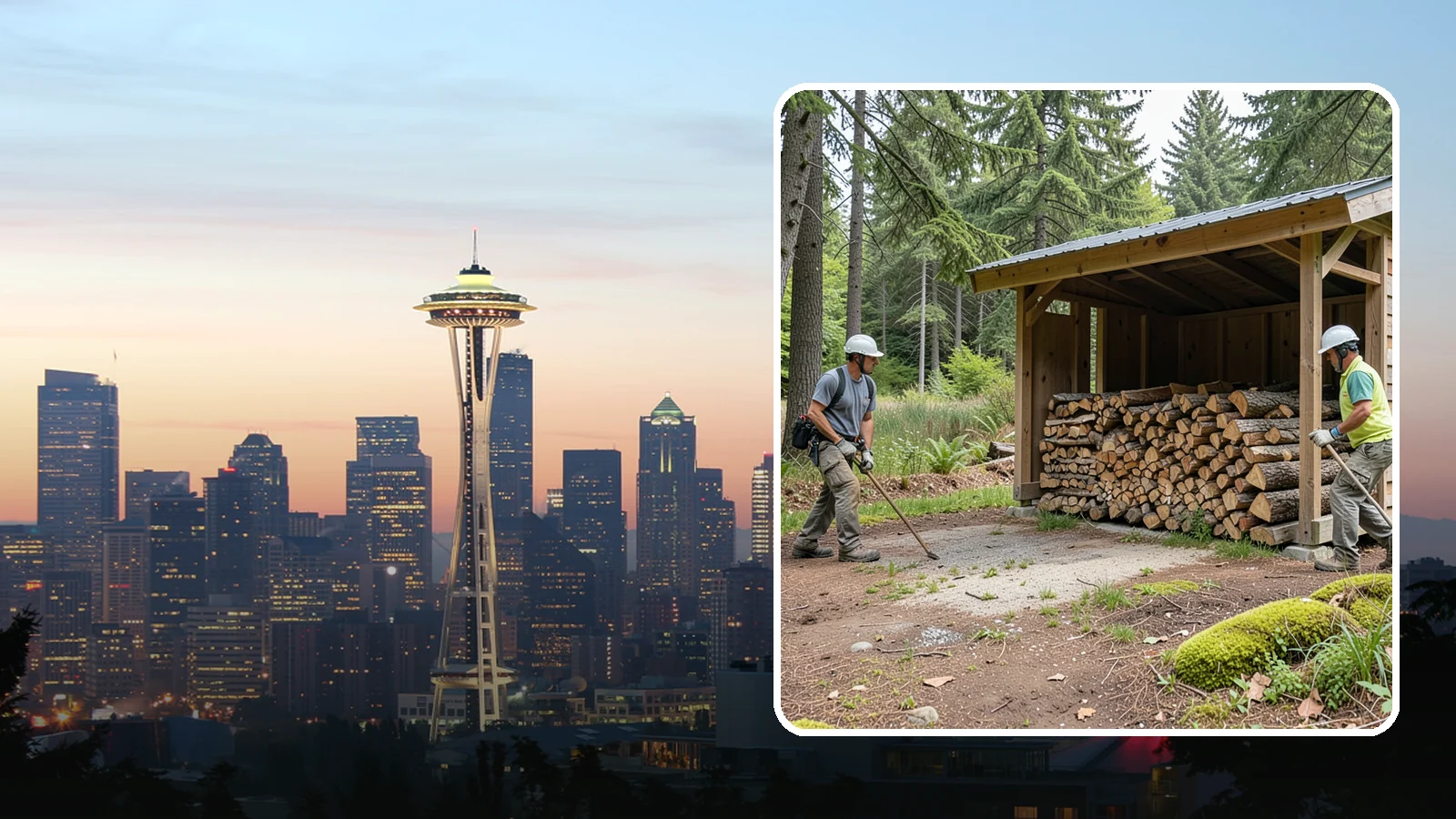 Woodshed Loading in Seattle, King County, WA - We deliver and neatly load your woodshed so it is packed for maximum airflow and easy access all winter.