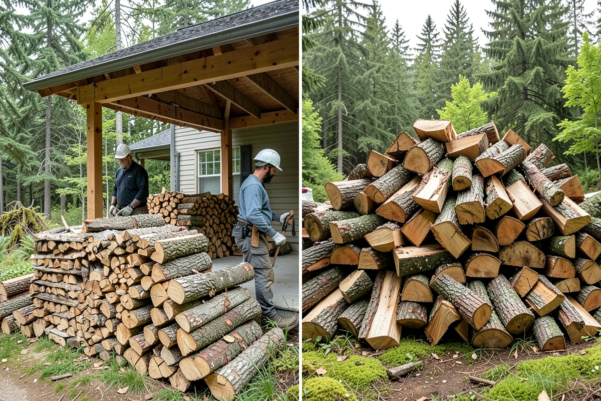 Woodshed Loading in Seattle, King County, WA - Deliver the ordered volume to your shed