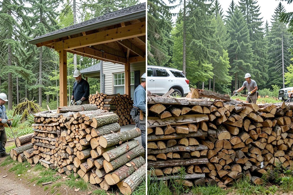 Woodshed Loading in Sedro-Woolley, Skagit County, WA - Deliver the ordered volume to your shed