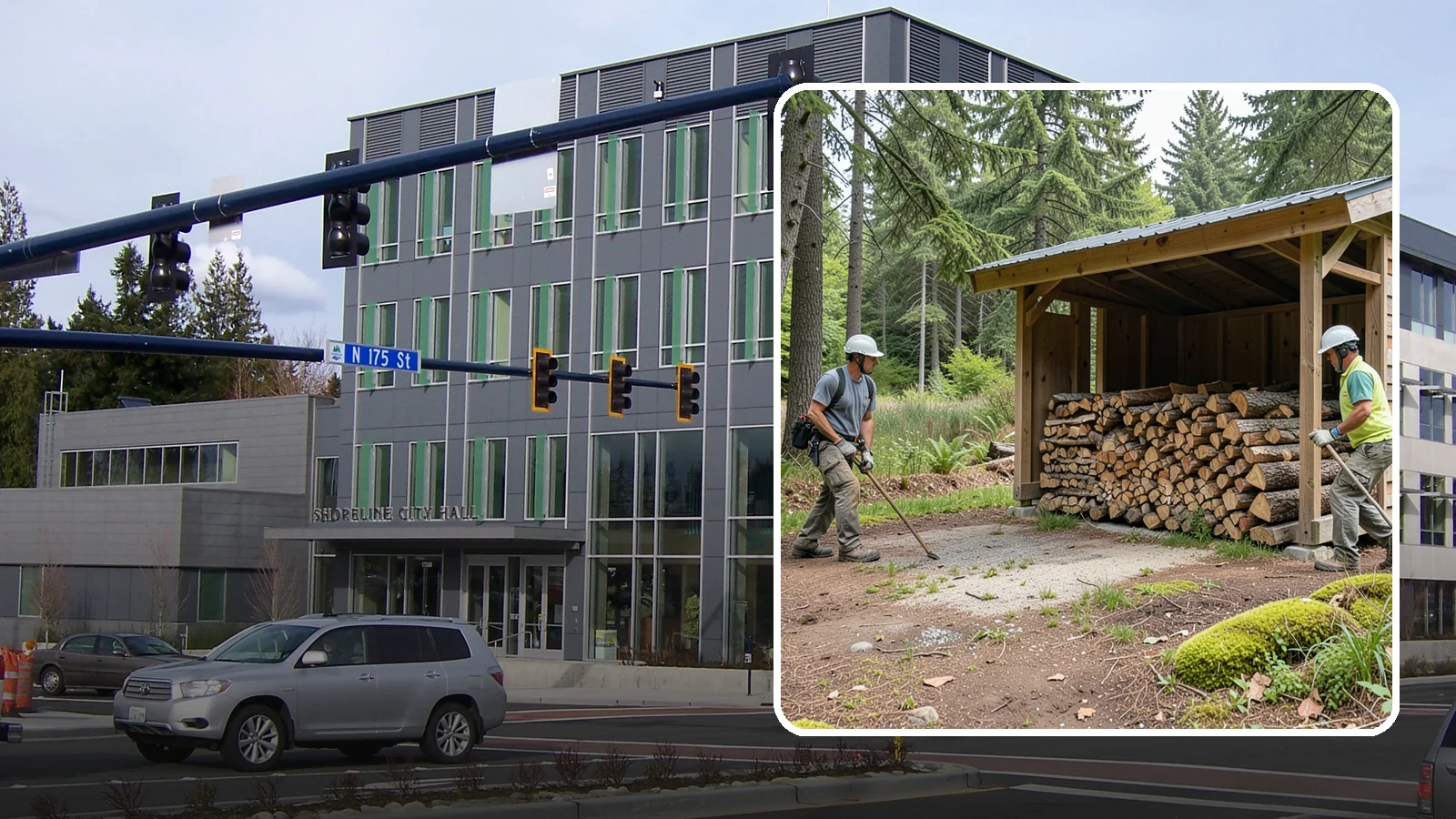 Woodshed Loading in Shoreline, King County, WA - We deliver and neatly load your woodshed so it is packed for maximum airflow and easy access all winter.