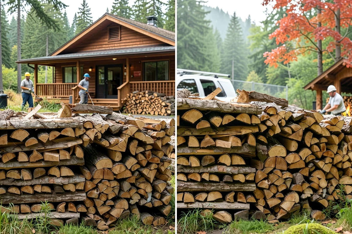 Woodshed Loading in Snoqualmie, King County, WA - Deliver the ordered volume to your shed