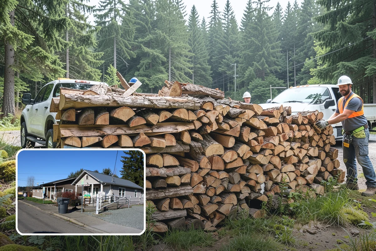 Woodshed Loading in South Prairie, Pierce County, WA - Packs the shed for airflow, not just volume