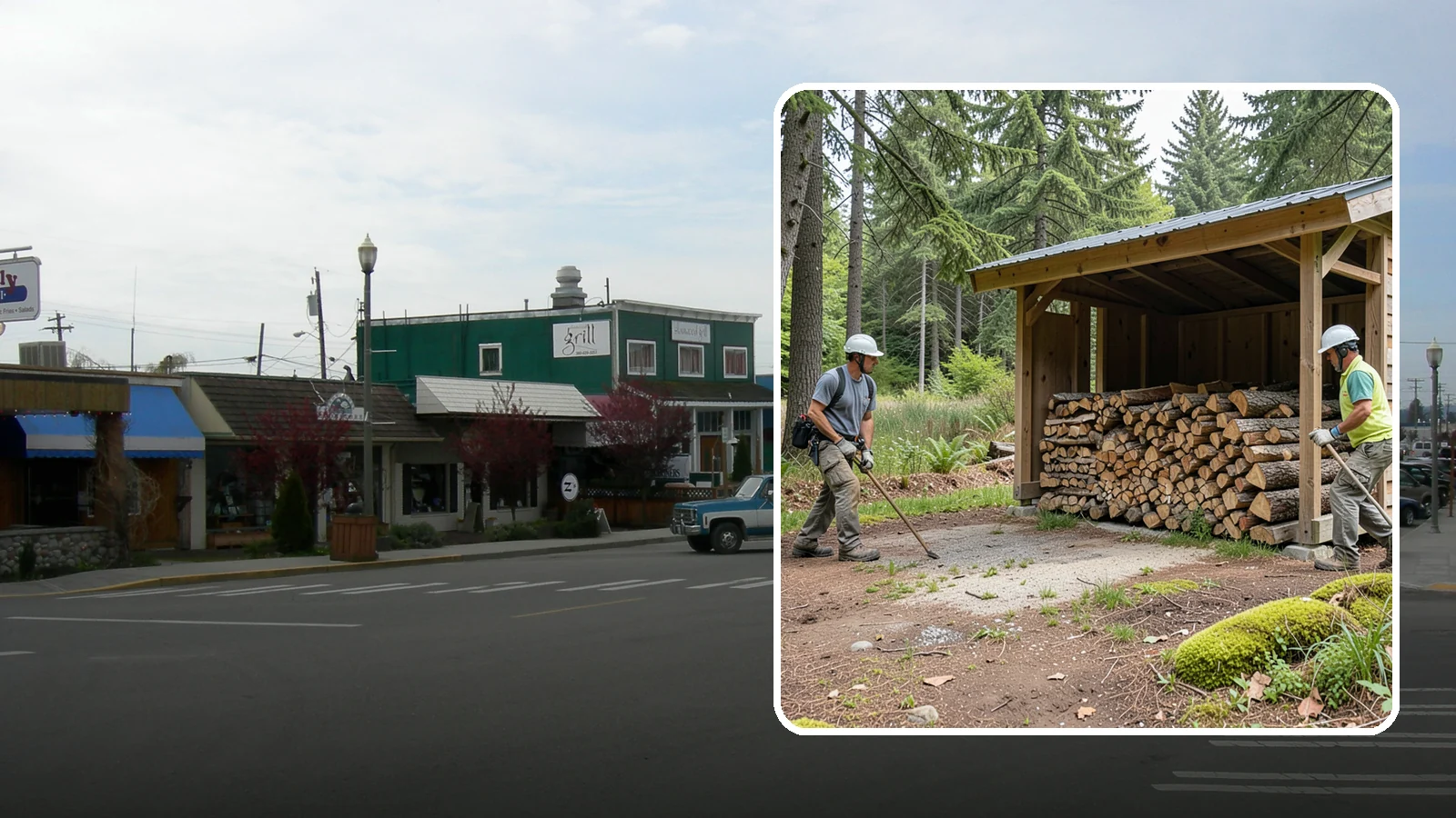 Woodshed Loading in Stanwood, Snohomish County, WA - We deliver and neatly load your woodshed so it is packed for maximum airflow and easy access all winter.