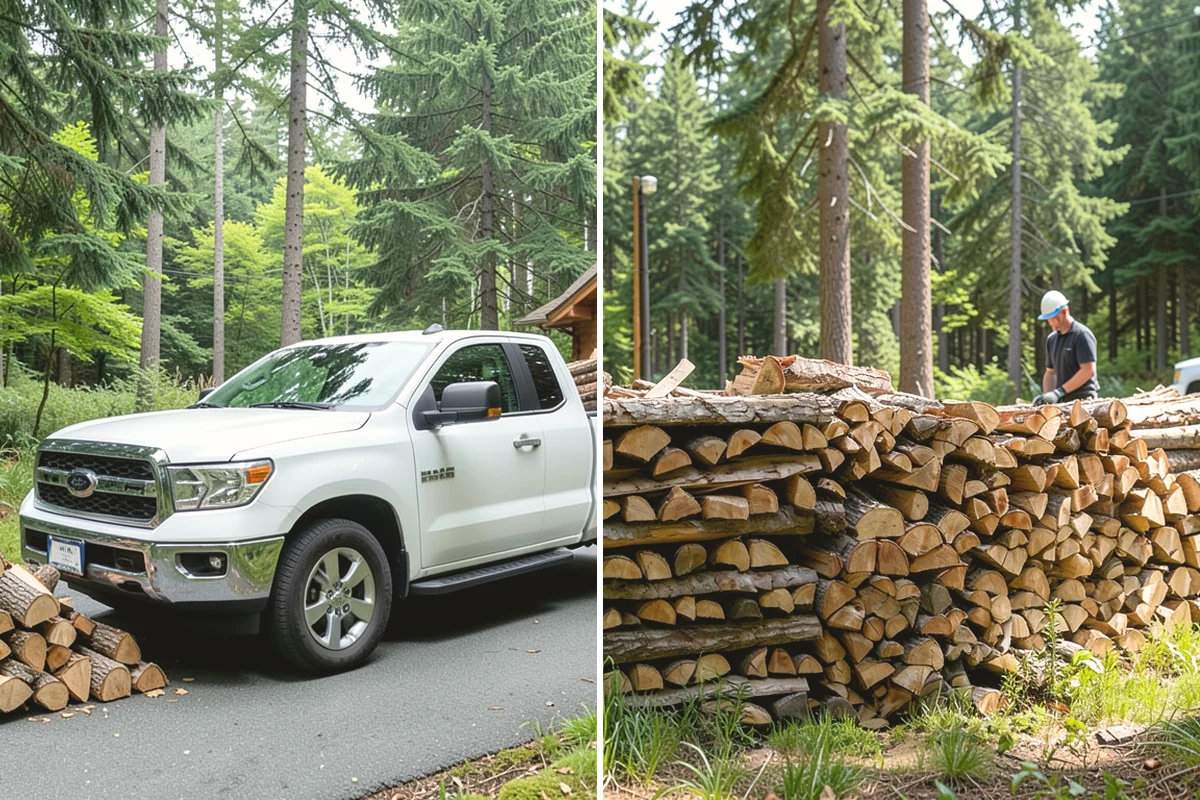 Woodshed Loading in Steilacoom, Pierce County, WA - Deliver the ordered volume to your shed