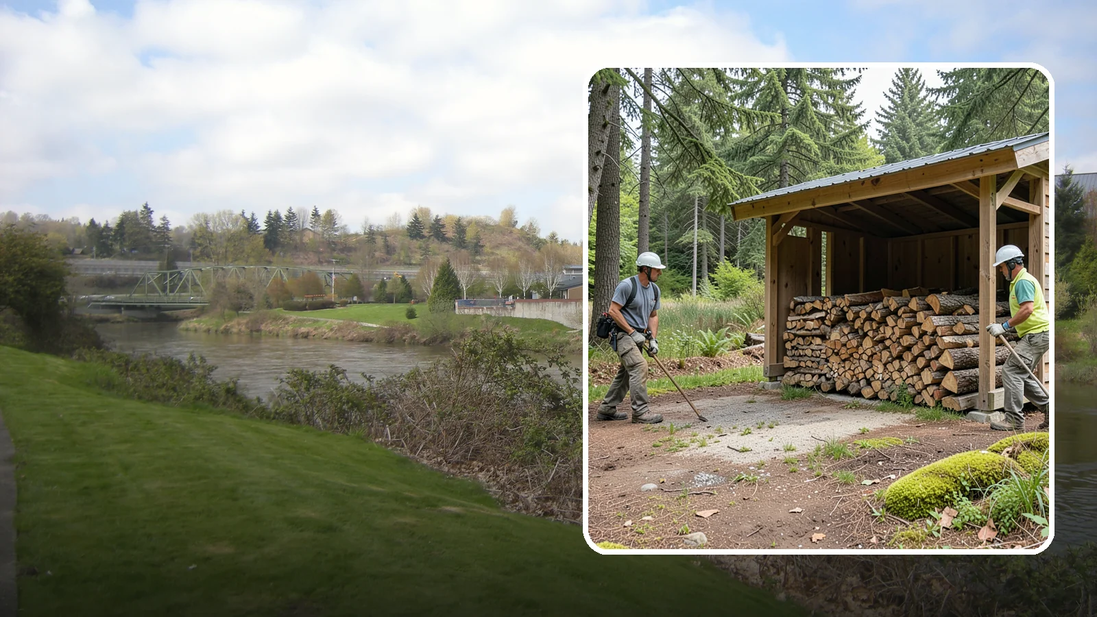Woodshed Loading in Tukwila, King County, WA - We deliver and neatly load your woodshed so it is packed for maximum airflow and easy access all winter.