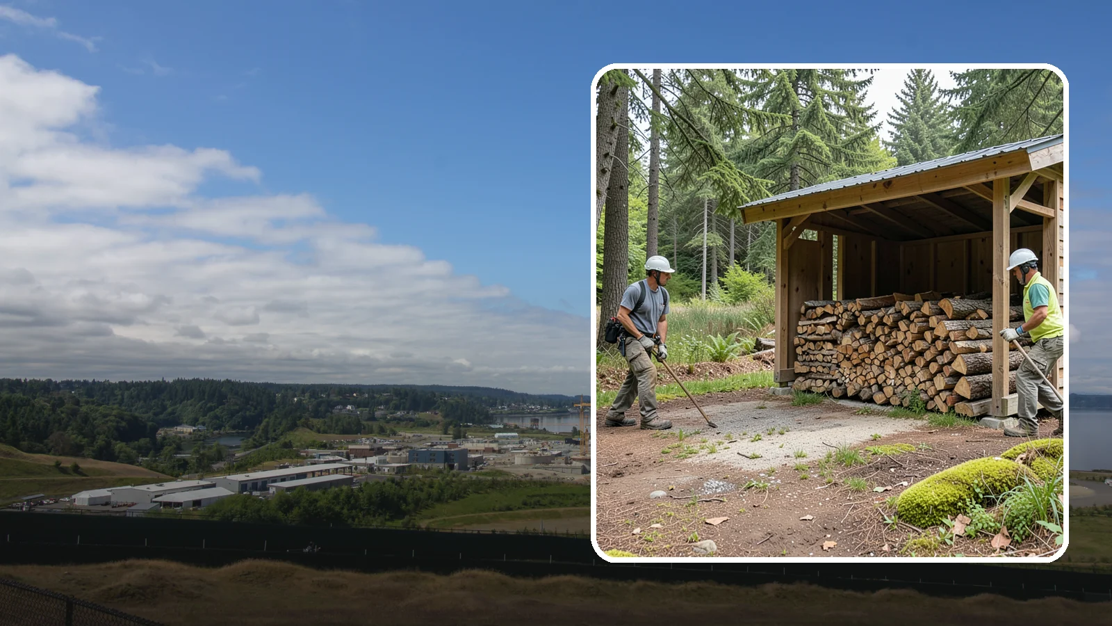 Woodshed Loading in University Place, Pierce County, WA - We deliver and neatly load your woodshed so it is packed for maximum airflow and easy access all winter.