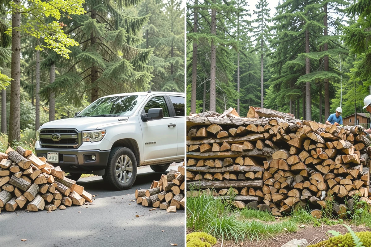 Woodshed Loading in University Place, Pierce County, WA - Deliver the ordered volume to your shed