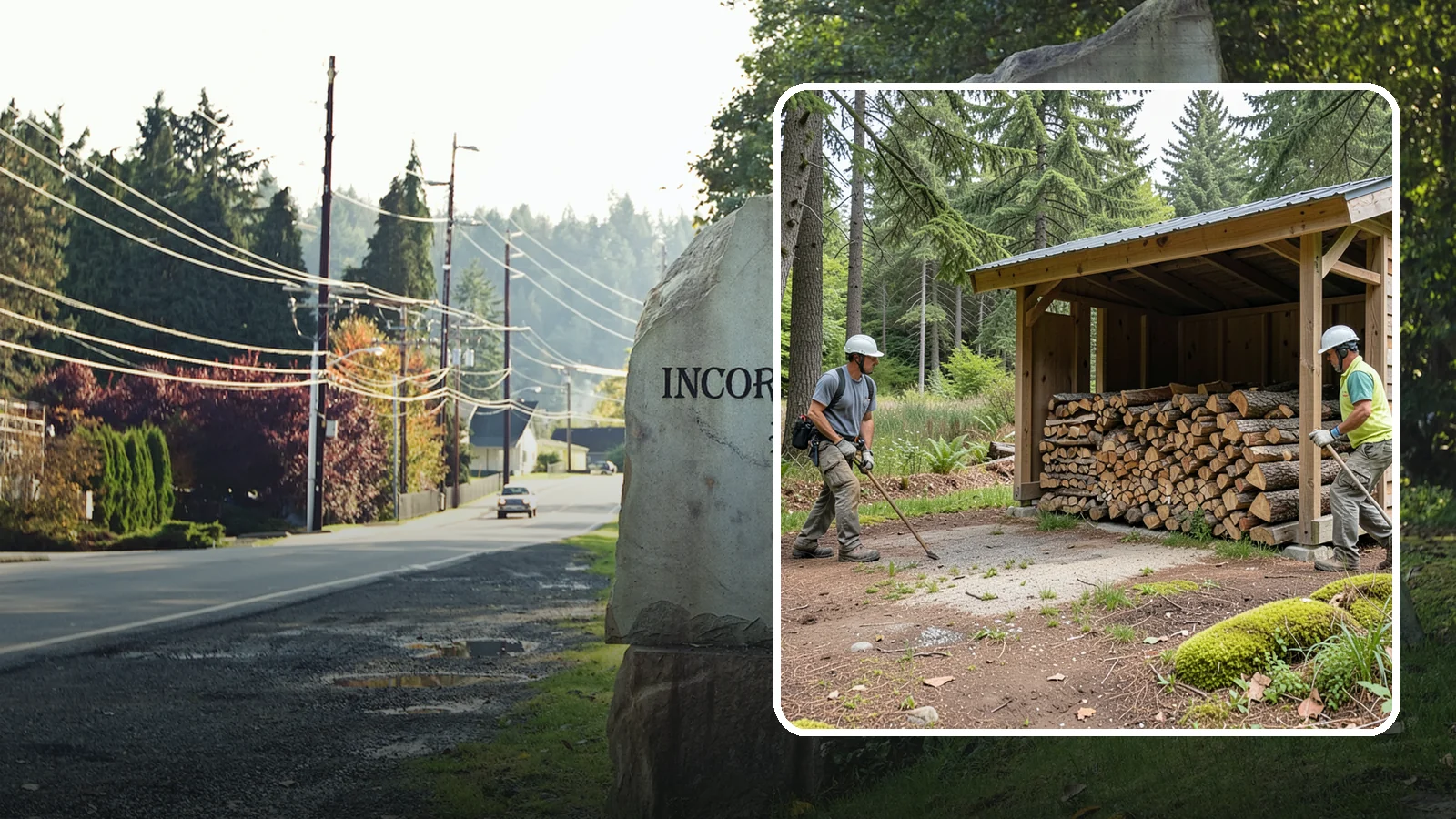 Woodshed Loading in Wilkeson, Pierce County, WA - We deliver and neatly load your woodshed so it is packed for maximum airflow and easy access all winter.