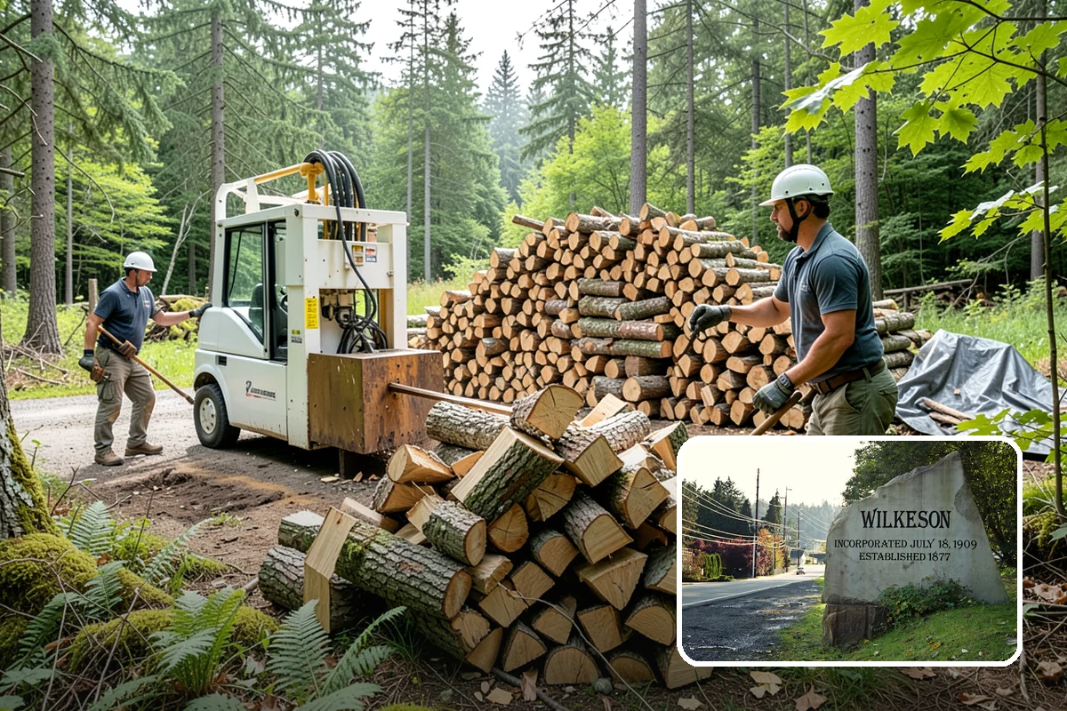 Woodshed Loading in Wilkeson, Pierce County, WA - Packs the shed for airflow, not just volume