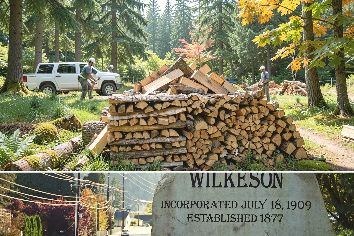 Woodshed Loading in Wilkeson, Pierce County, WA - Load the woodshed in late summer or early fall so it is full and settled before heating season.