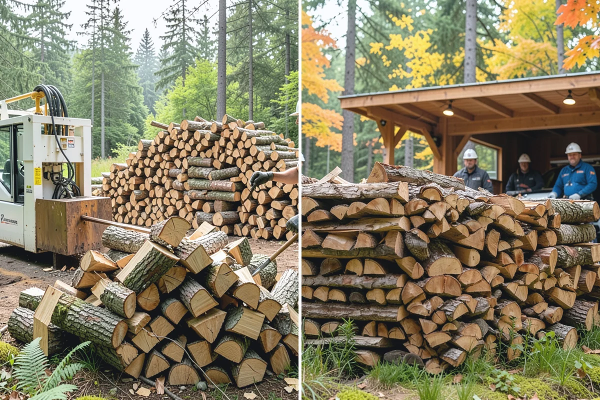 Woodshed Loading in Woodinville, King County, WA - Deliver the ordered volume to your shed