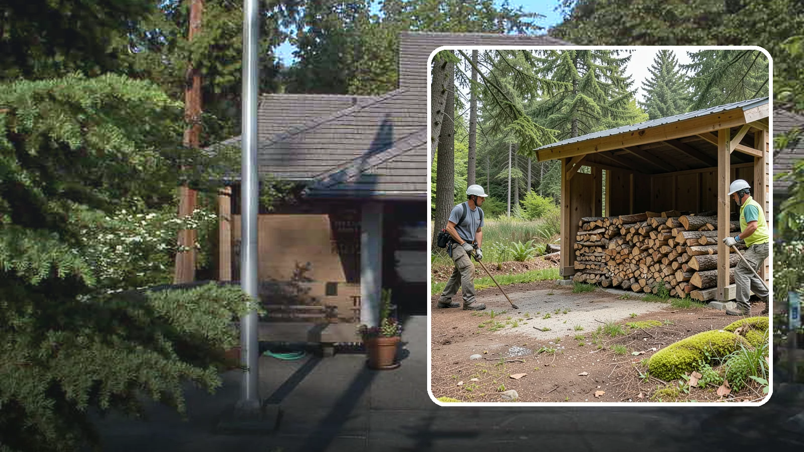 Woodshed Loading in Yarrow Point, King County, WA - We deliver and neatly load your woodshed so it is packed for maximum airflow and easy access all winter.