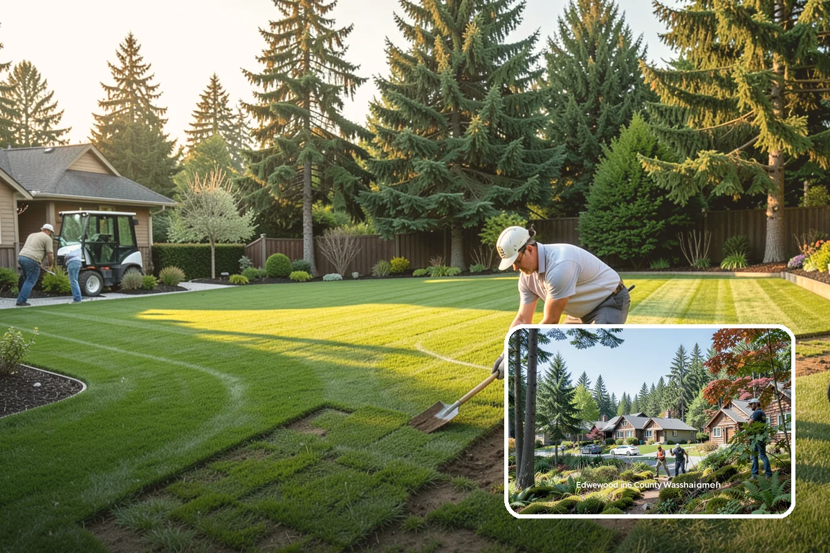 Accent Lighting in Edgewood, Pierce County, WA - Showcases trees, features, and architecture
