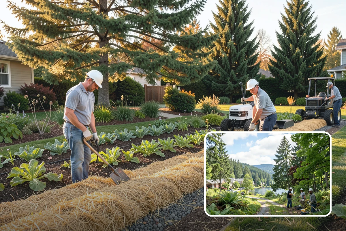 Accent Lighting in Lake Forest Park, King County, WA - Showcases trees, features, and architecture