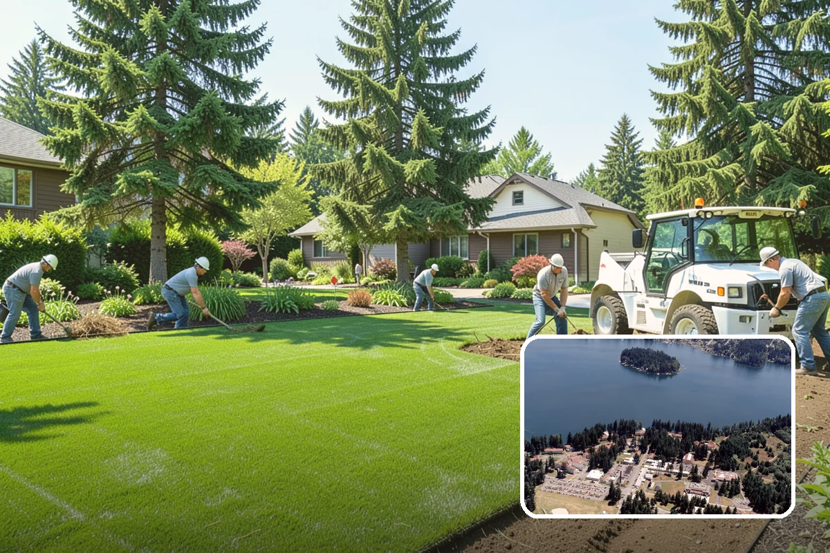 Accent Lighting in Lakewood, Pierce County, WA - Showcases trees, features, and architecture