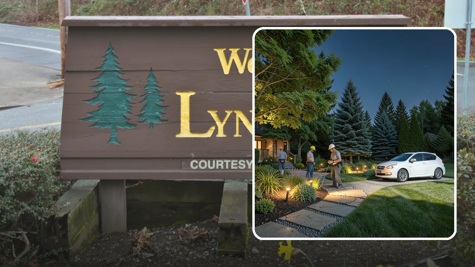 Accent Lighting in Lynnwood, Snohomish County, WA - Dramatic accent and uplighting that showcases trees, features, and architecture after dark.