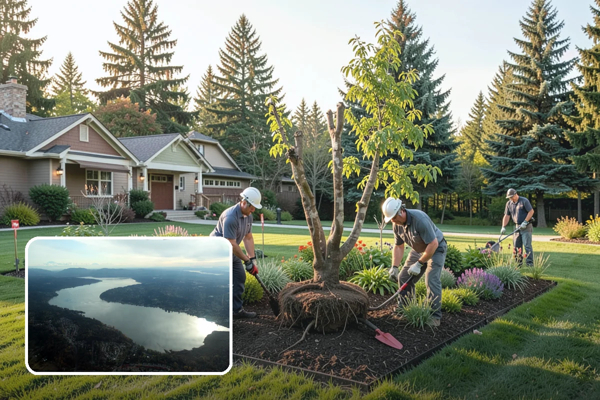Accent Lighting in Sammamish, King County, WA - Showcases trees, features, and architecture