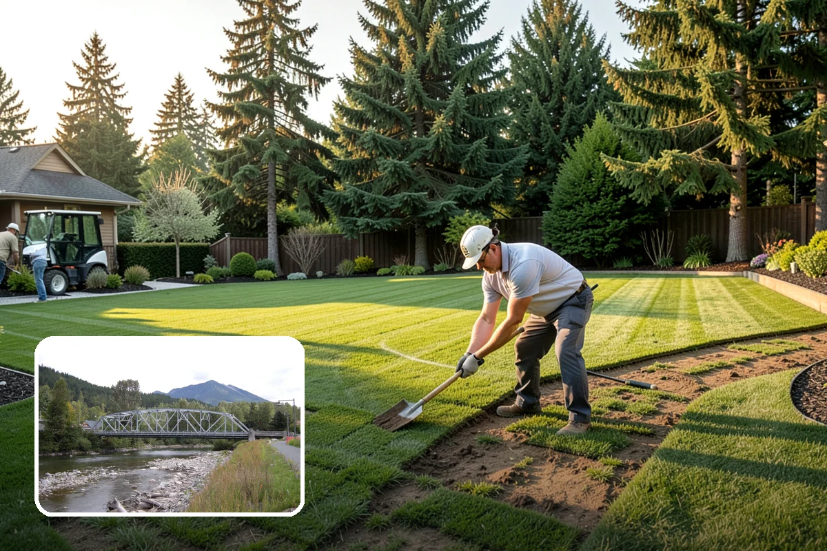 Accent Lighting in Skykomish, King County, WA - Showcases trees, features, and architecture