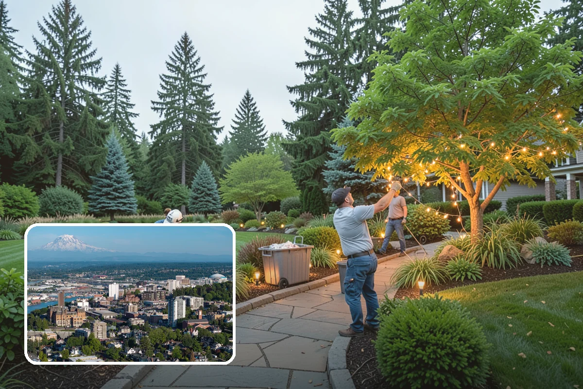 Accent Lighting in Tacoma, Pierce County, WA - Showcases trees, features, and architecture