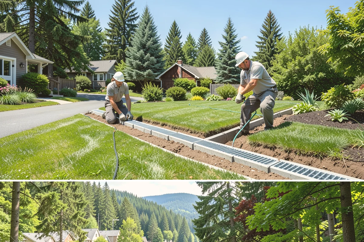 Aluminum Fence Installation in Lake Forest Park, King County, WA - Aluminum installs comfortably in any season, with drier months preferred for curing footings on graded runs.
