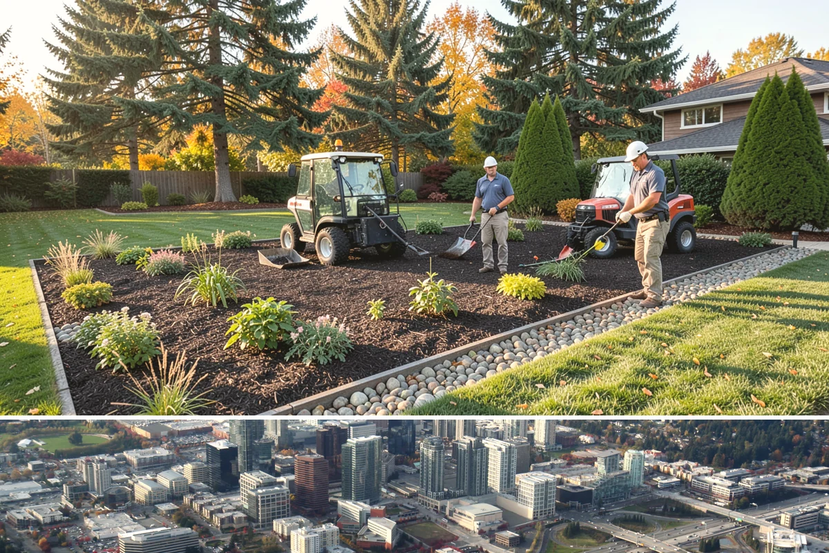 Annual Property Maintenance in Bellevue, King County, WA - Runs year-round with task intensity shifting by season: growth-season mowing, fall and spring cleanups, dormant-season pruning.