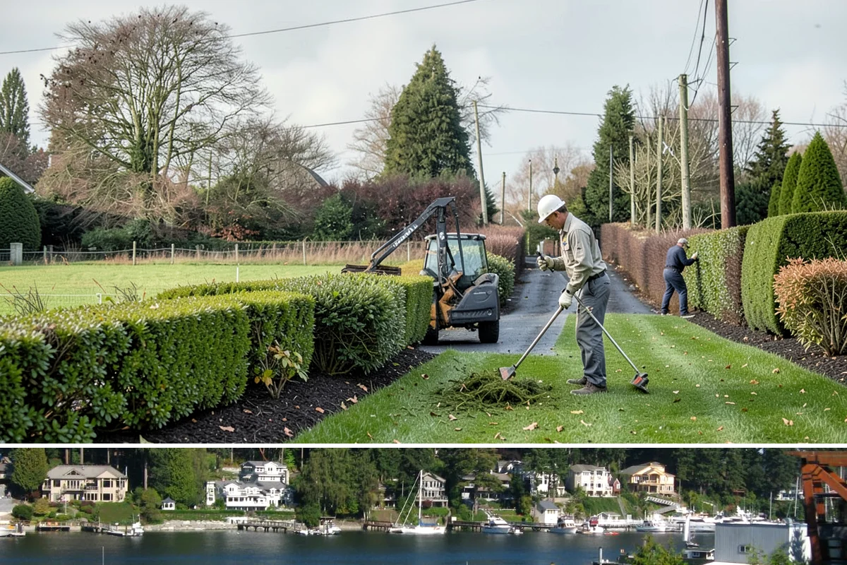 Annual Property Maintenance in Gig Harbor, Pierce County, WA - Runs year-round with task intensity shifting by season: growth-season mowing, fall and spring cleanups, dormant-season pruning.