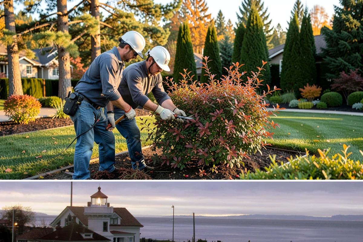 Annual Property Maintenance in Mukilteo, Snohomish County, WA - Runs year-round with task intensity shifting by season: growth-season mowing, fall and spring cleanups, dormant-season pruning.