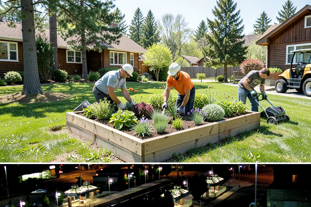 Apartment Landscape Maintenance in Auburn, King County, WA - Provided year-round on a monthly contract, with frequent growing-season visits and winter service centered on leaf removal, moss...