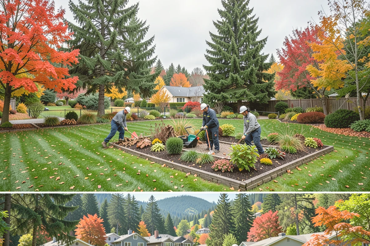 Apartment Landscape Maintenance in Fircrest, Pierce County, WA - Provided year-round on a monthly contract, with frequent growing-season visits and winter service centered on leaf removal, moss...