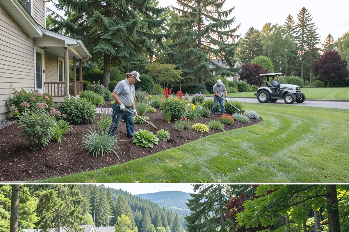 Apartment Landscape Maintenance in Lake Forest Park, King County, WA - Provided year-round on a monthly contract, with frequent growing-season visits and winter service centered on leaf removal, moss...