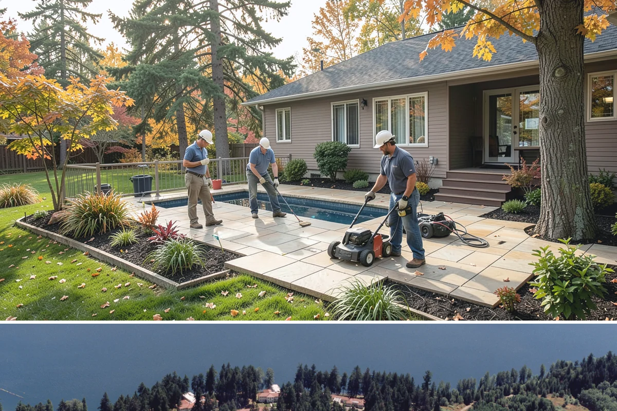 Apartment Landscape Maintenance in Lakewood, Pierce County, WA - Provided year-round on a monthly contract, with frequent growing-season visits and winter service centered on leaf removal, moss...