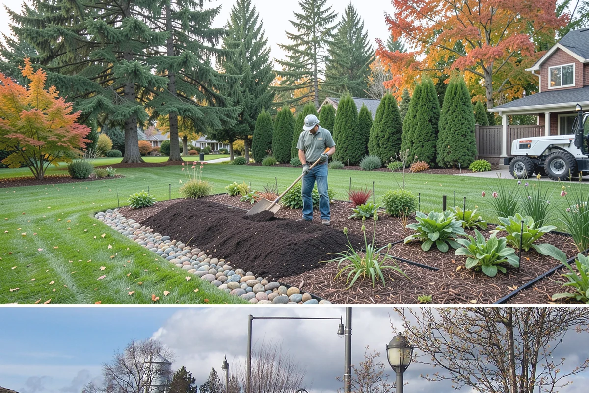 Apartment Landscape Maintenance in Marysville, Snohomish County, WA - Provided year-round on a monthly contract, with frequent growing-season visits and winter service centered on leaf removal, moss...