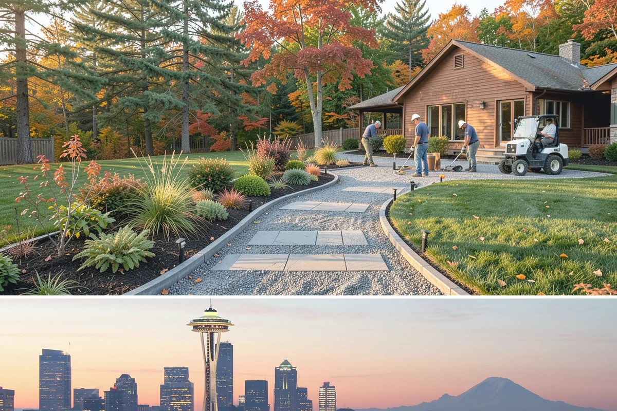 Apartment Landscape Maintenance in Seattle, King County, WA - Provided year-round on a monthly contract, with frequent growing-season visits and winter service centered on leaf removal, moss...