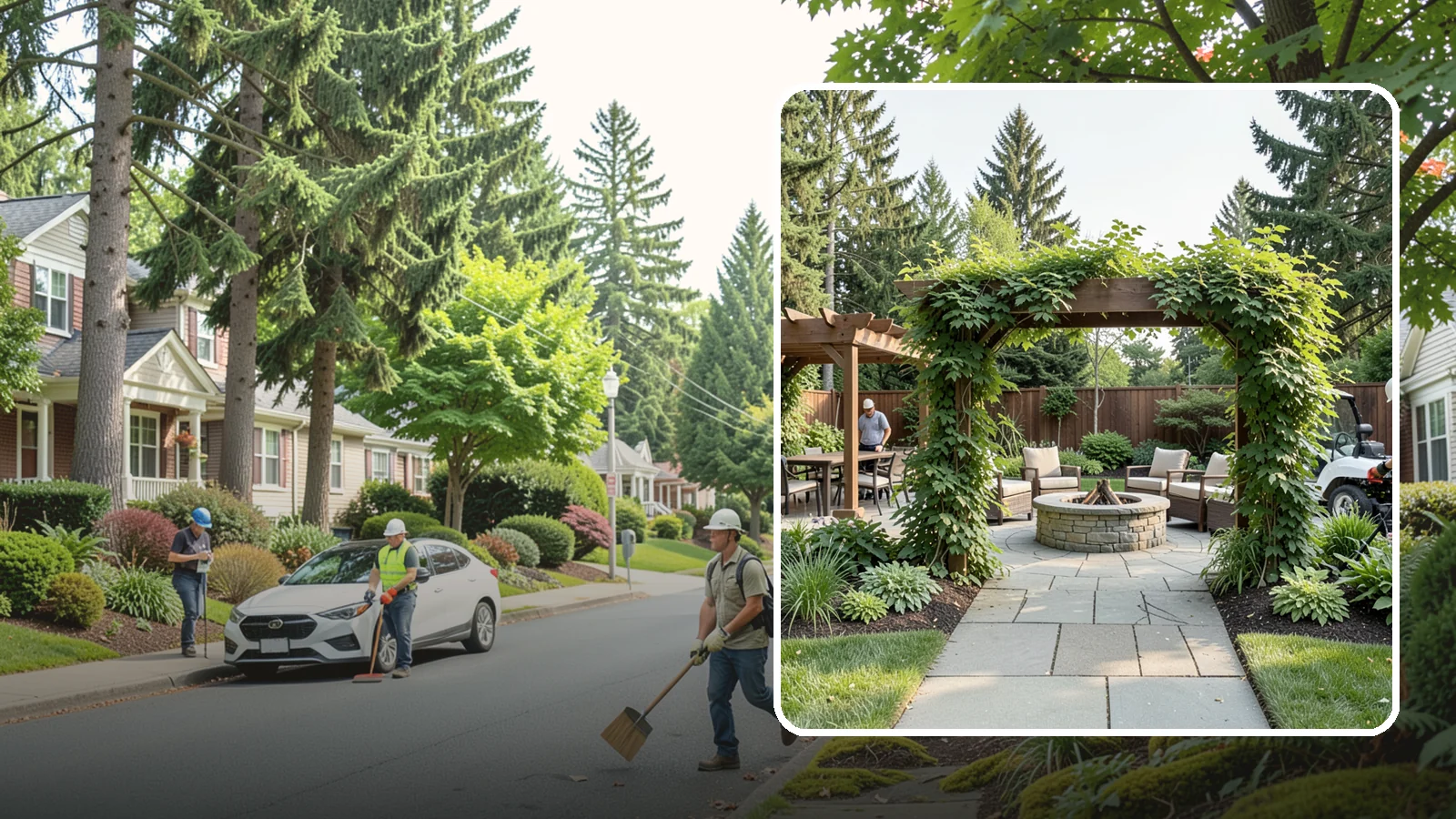 Arbor Installation in Beaux Arts Village, King County, WA - Garden arbors that frame entries and pathways with charm and support for climbing plants.