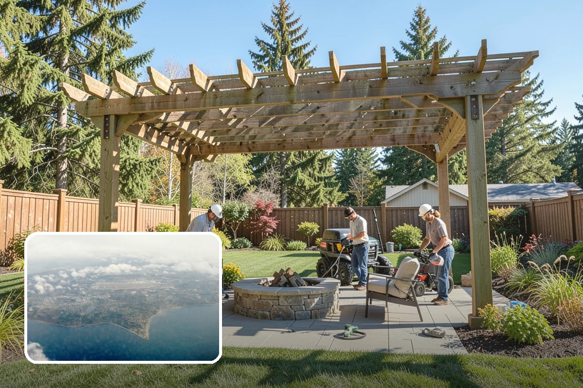 Arbor Installation in Burien, King County, WA - Frames entries and pathways