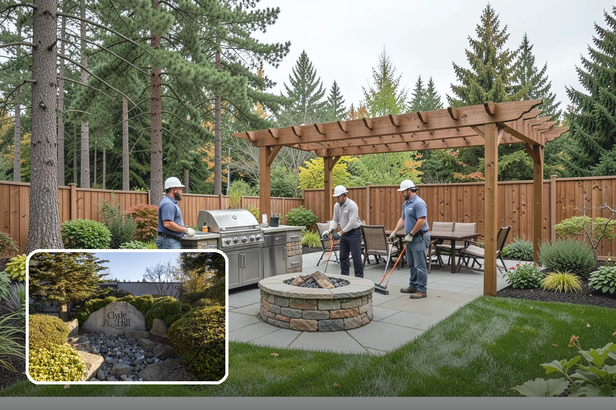 Arbor Installation in Clyde Hill, King County, WA - Frames entries and pathways