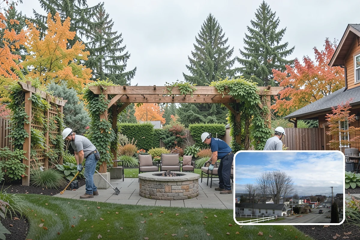 Arbor Installation in Langley, Island County, WA - Frames entries and pathways