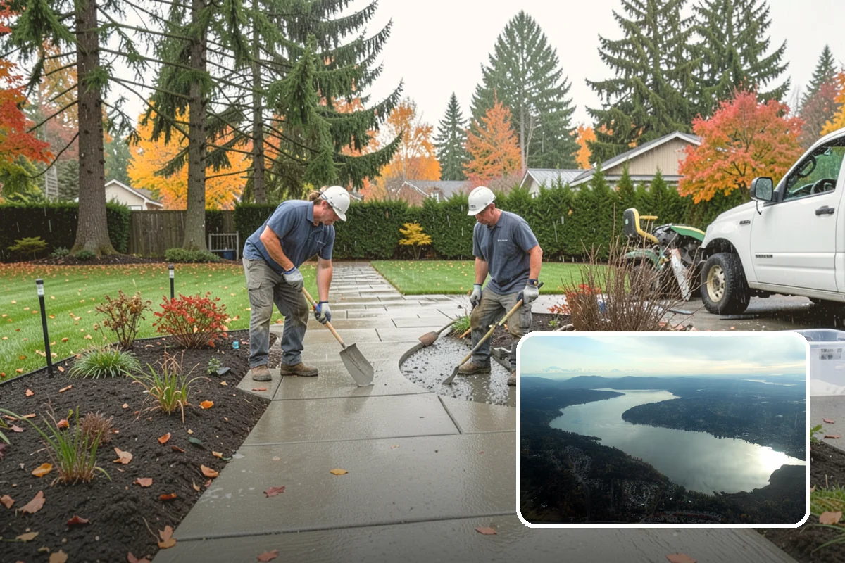 Arbor Installation in Sammamish, King County, WA - Frames entries and pathways