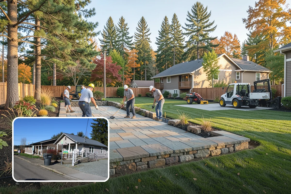 Arbor Installation in South Prairie, Pierce County, WA - Frames entries and pathways