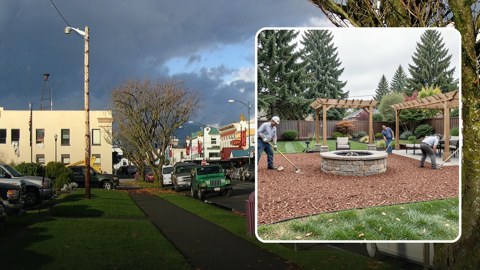 Arborist Wood Chip Installation in Arlington, Snohomish County, WA - We install fresh arborist wood chips that build soil naturally and make an economical, sustainable mulch for large areas.