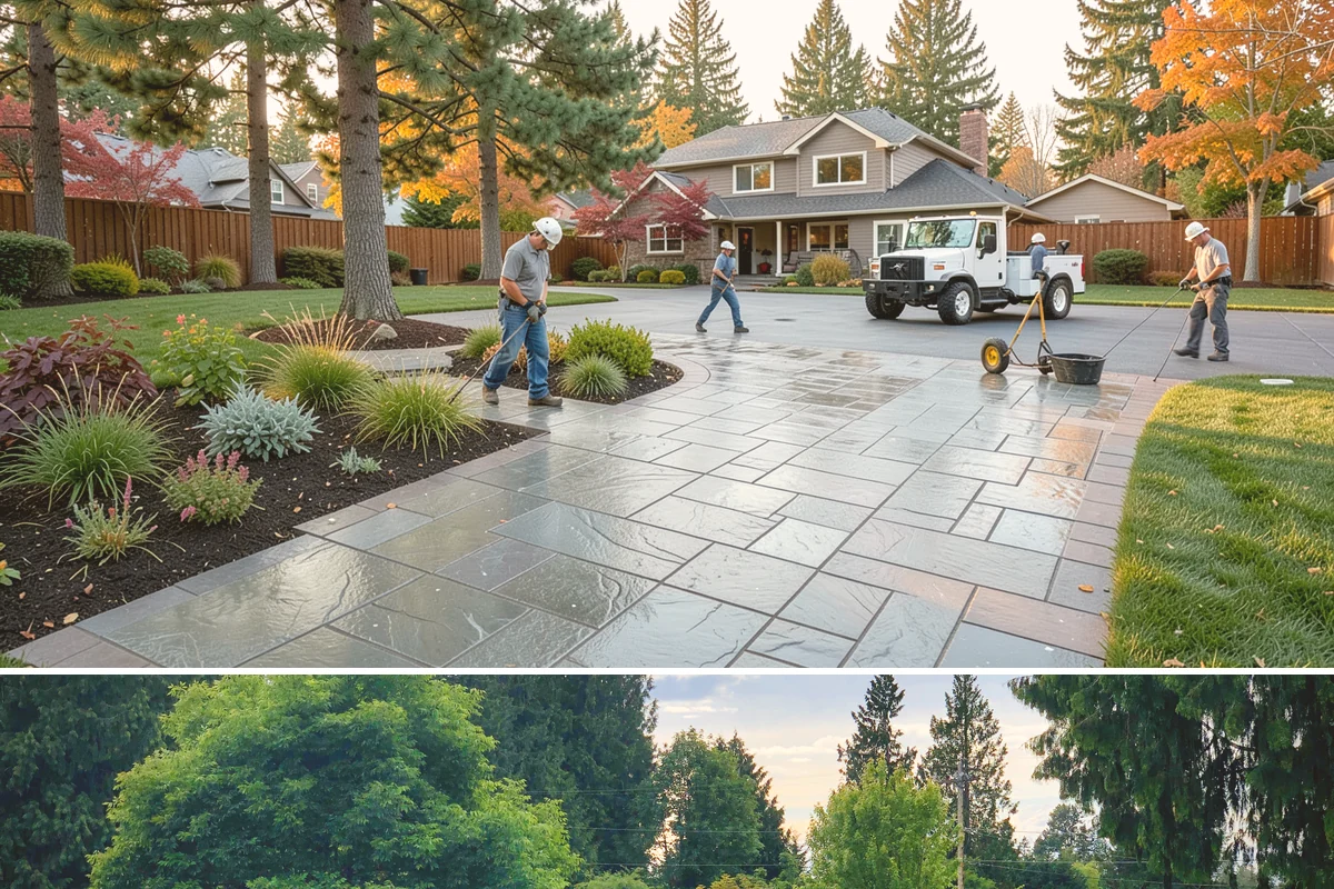 Arborist Wood Chip Installation in Bonney Lake, Pierce County, WA - Arborist chips can go down any season, but a fall application in the Northwest insulates roots and lets the chips mellow over...