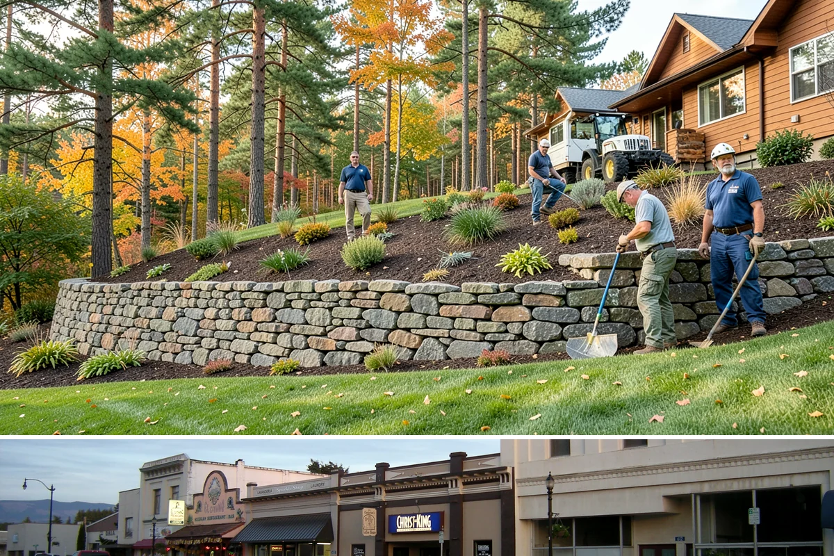 Arborist Wood Chip Installation in Burlington, Skagit County, WA - Arborist chips can go down any season, but a fall application in the Northwest insulates roots and lets the chips mellow over...