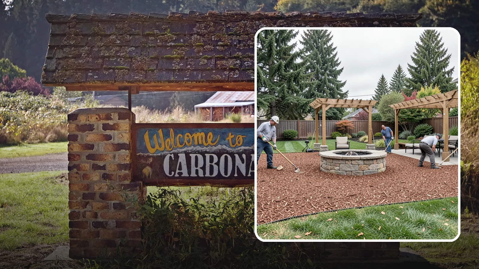 Arborist Wood Chip Installation in Carbonado, Pierce County, WA - We install fresh arborist wood chips that build soil naturally and make an economical, sustainable mulch for large areas.
