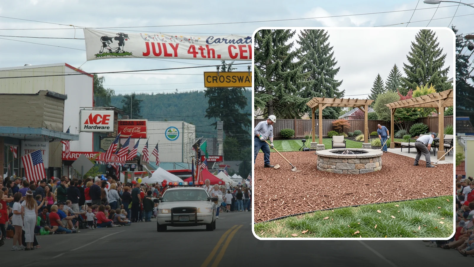 Arborist Wood Chip Installation in Carnation, King County, WA - We install fresh arborist wood chips that build soil naturally and make an economical, sustainable mulch for large areas.