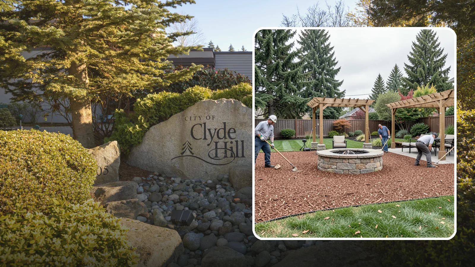 Arborist Wood Chip Installation in Clyde Hill, King County, WA - We install fresh arborist wood chips that build soil naturally and make an economical, sustainable mulch for large areas.